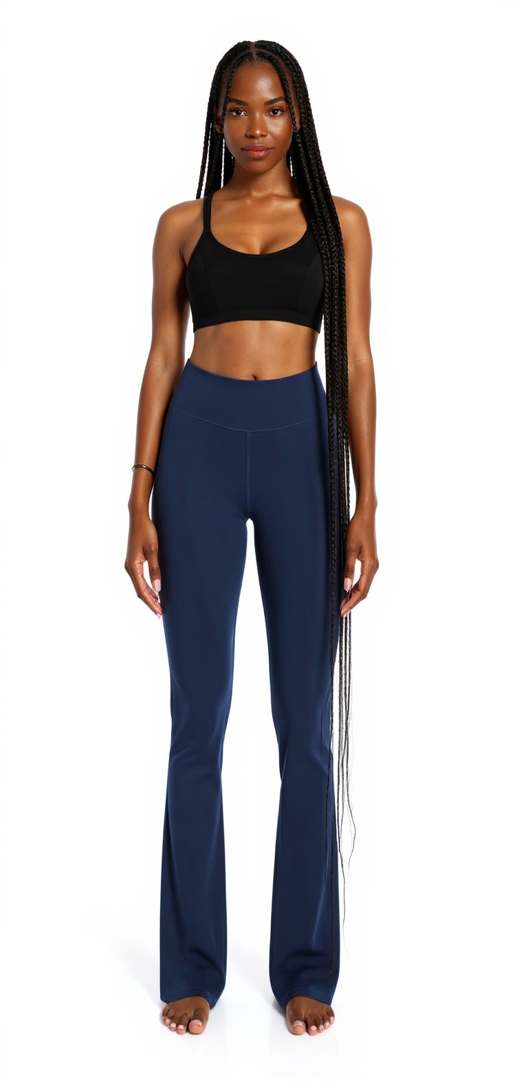 Bootcut Yoga Pants in Purplishblue — The Pop of Red Edit style look